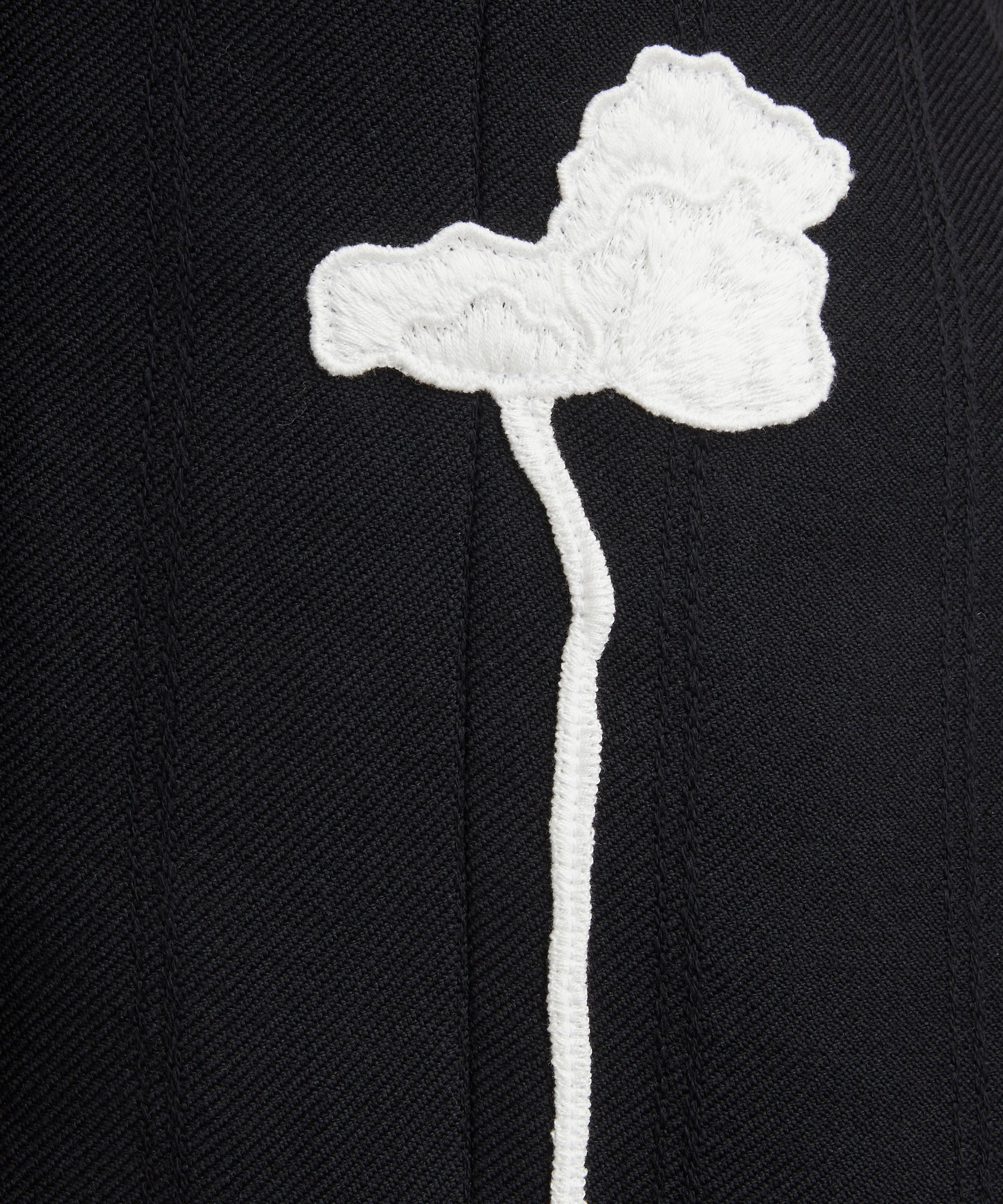 Black Hishiro Stripe Wool Top - 5