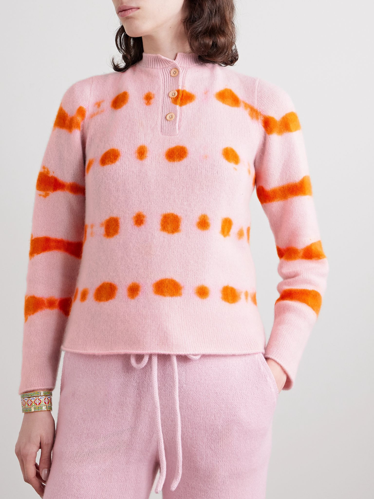 Rave tie-dyed brushed-cashmere sweater Pink - 3
