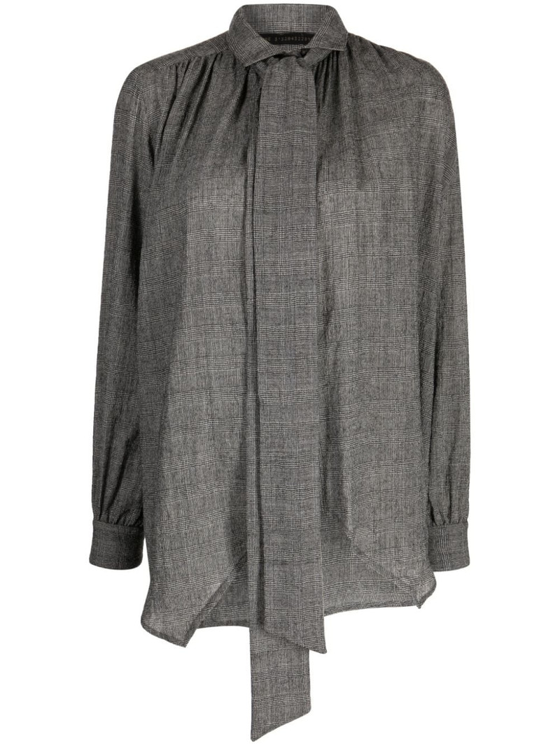 plaid pussy-bow blouse 1