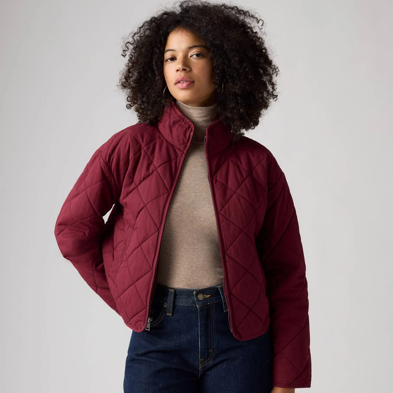 DIAMOND QUILTED COTTON JACKET - 1