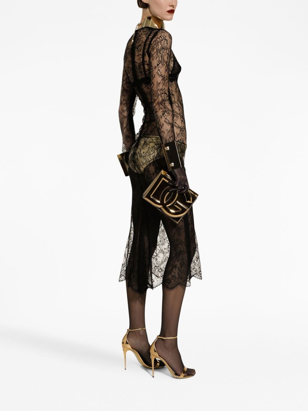 logo-embossed metallic-effect bag - 2
