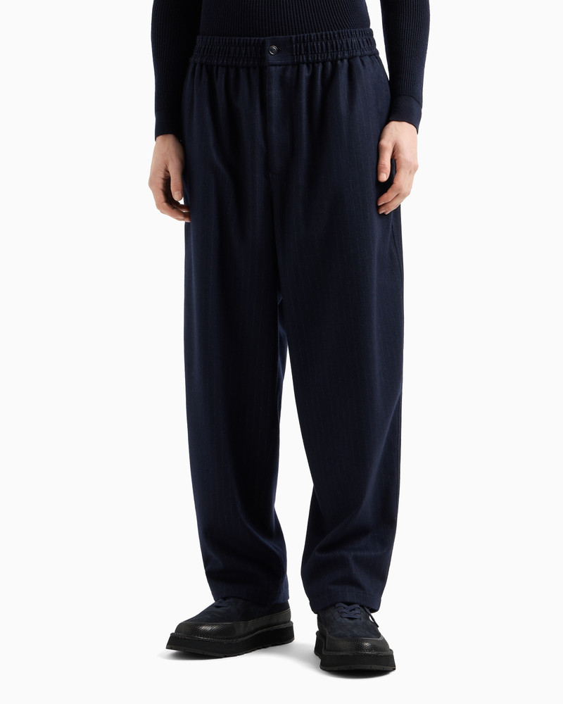 GIORGIO ARMANI WOOL AND CASHMERE CLOTH FLAT-FRONT TROUSERS outlook