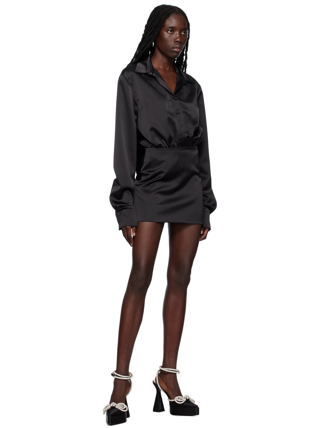 Black Karma Flower Minidress - 4