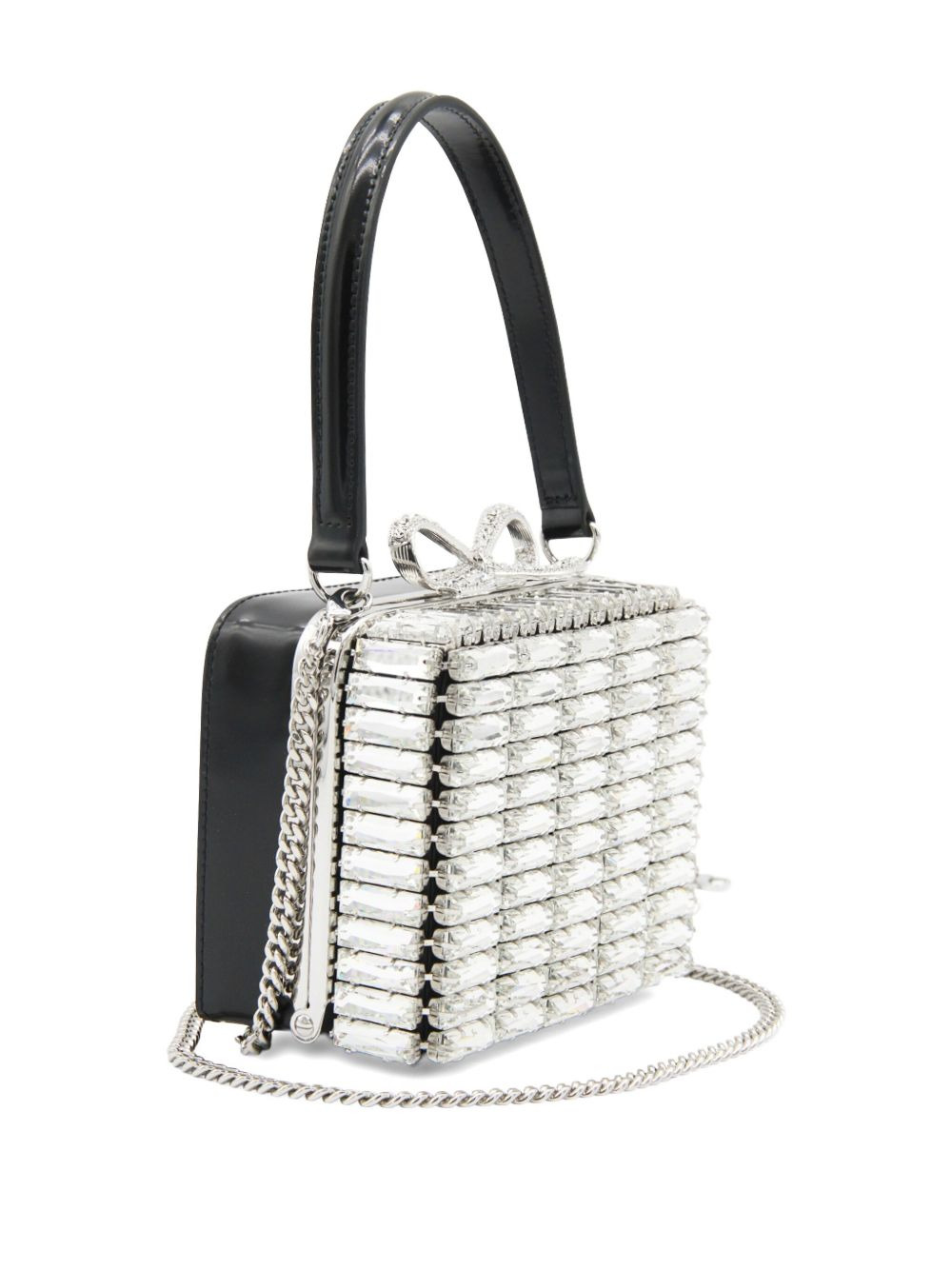 crystal-embellished bow shoulder bag - 3