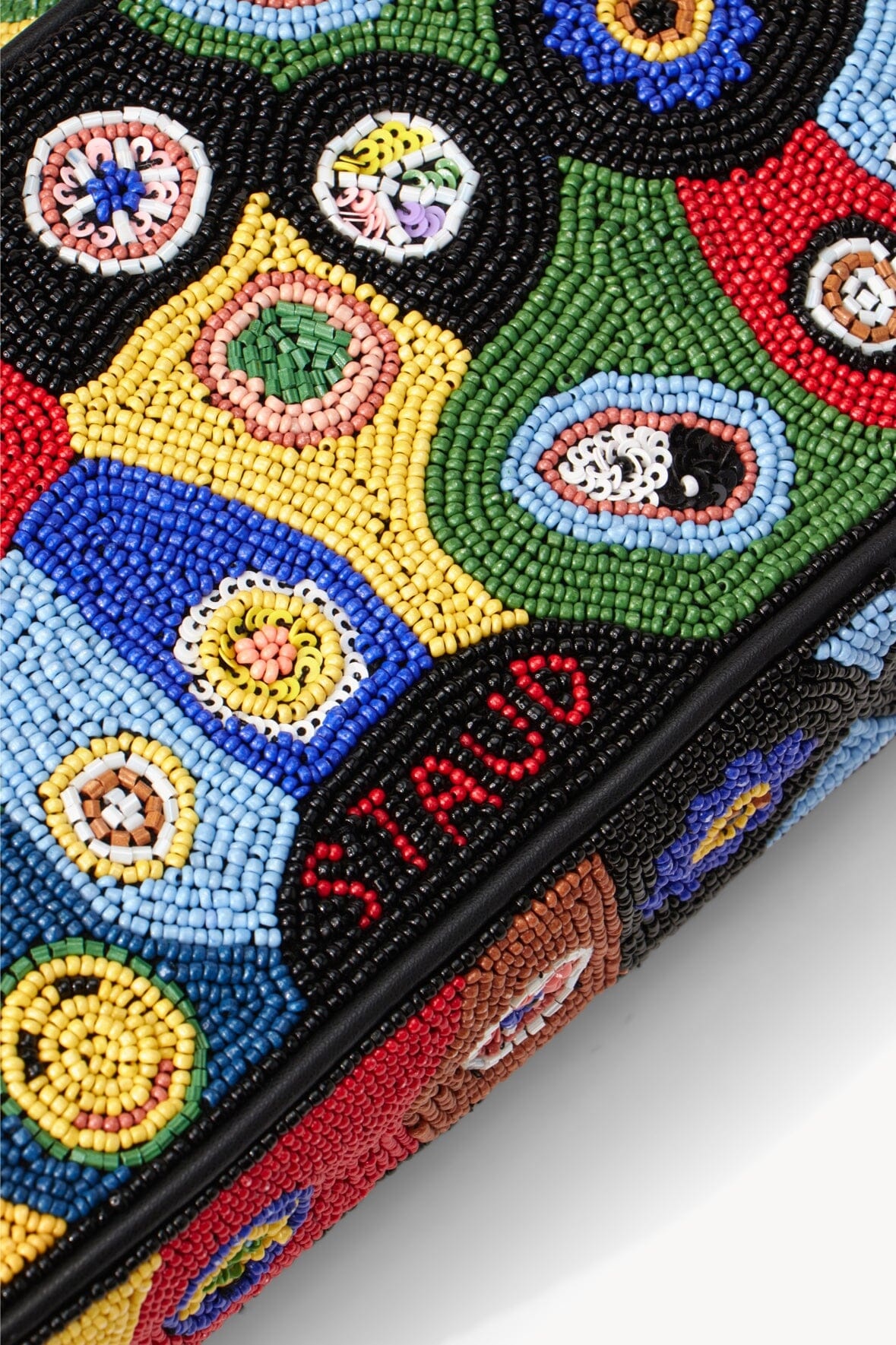 STAUD TOMMY BEADED BAG | BLACK MILLEFIORI - 6