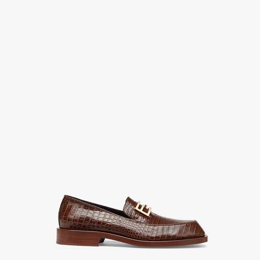 Brown leather loafers - 1