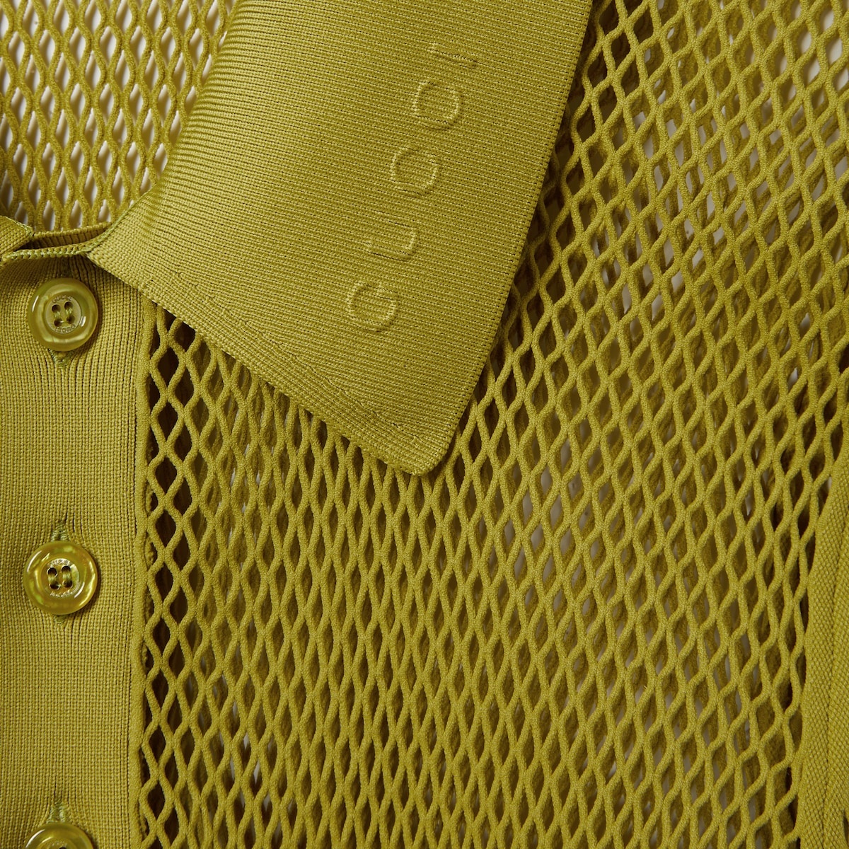 Embossed technical mesh polo top - 6