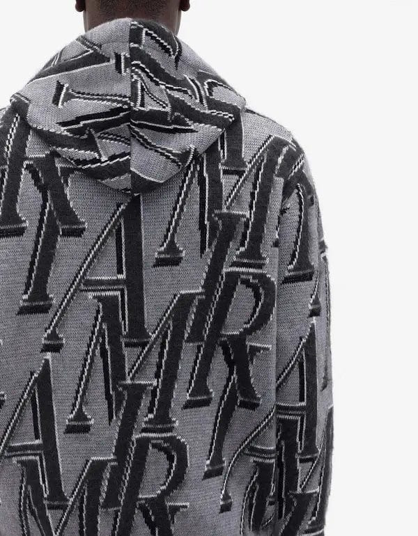 Amiri Grey Repeat Logo Hoodie - 5