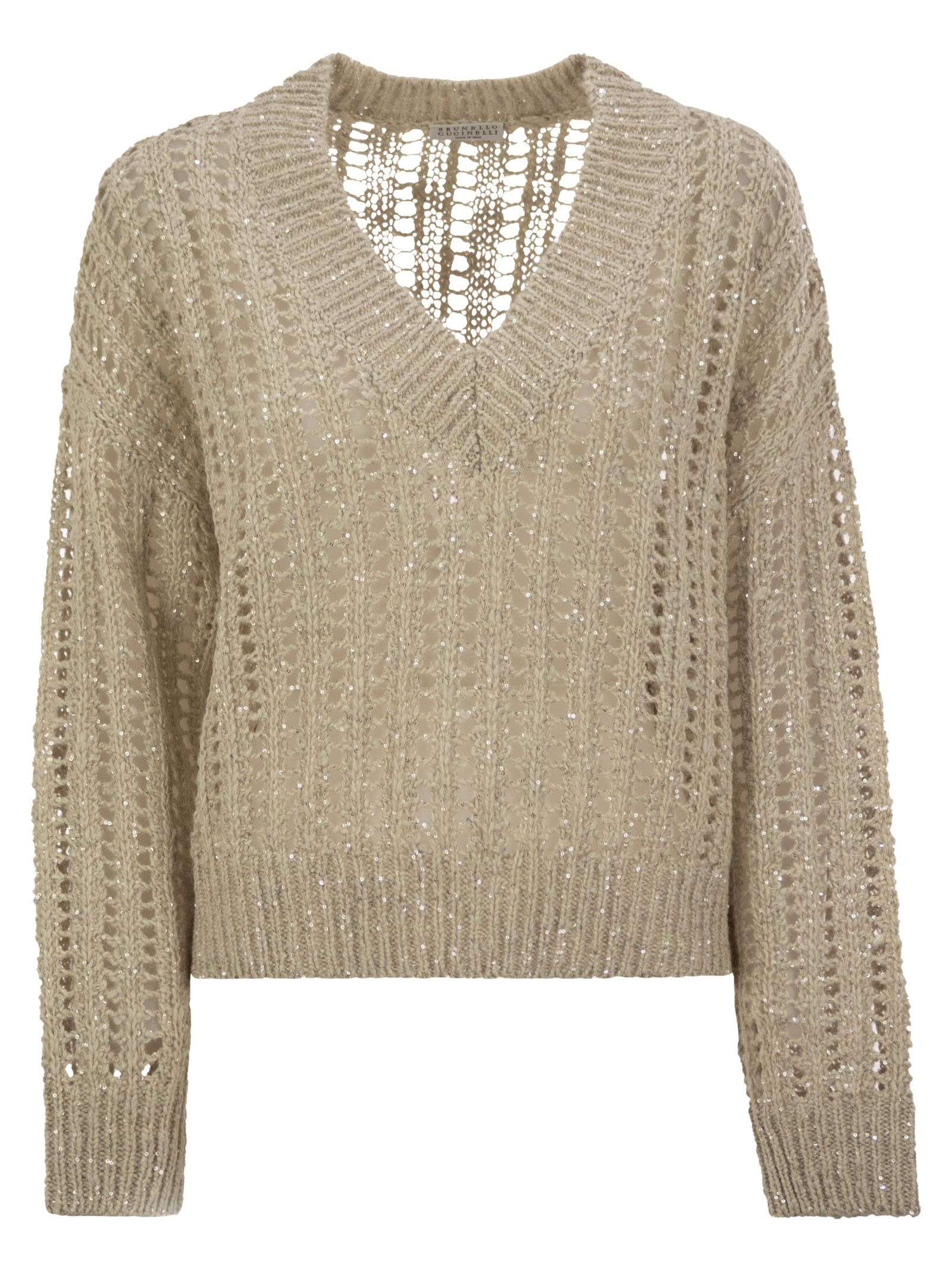 Brunello Cucinelli Women Silk And Linen V-Neck Sweater - 1