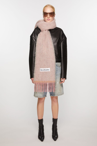 Acne Studios Wool mohair scarf - Narrow - Dusty pink outlook