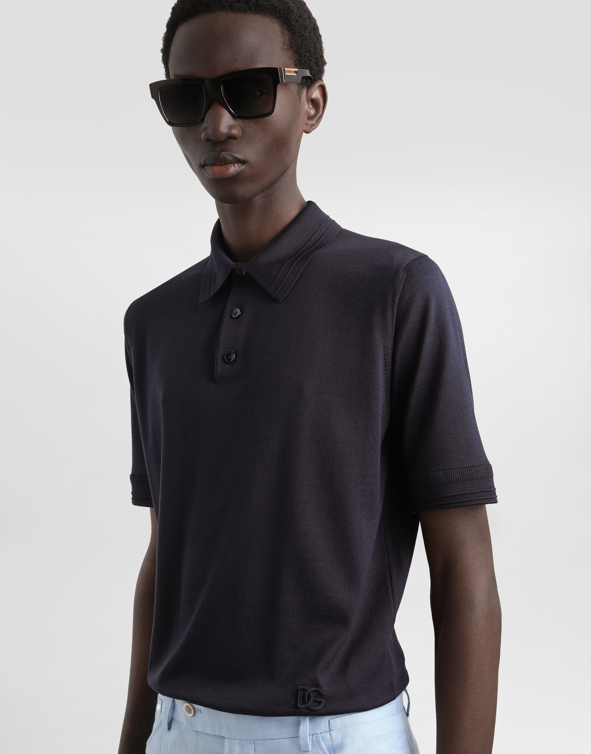 Satin silk polo shirt - 5