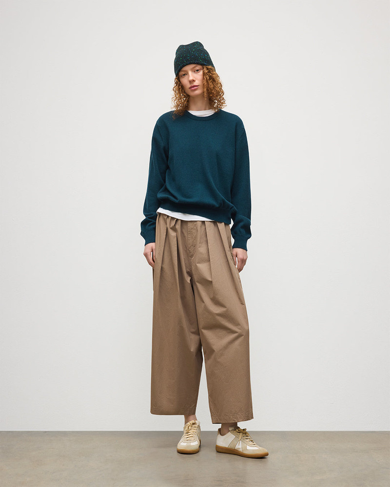 Johnstons of Elgin Lunan Bottle Green Classic Crew Jumper outlook