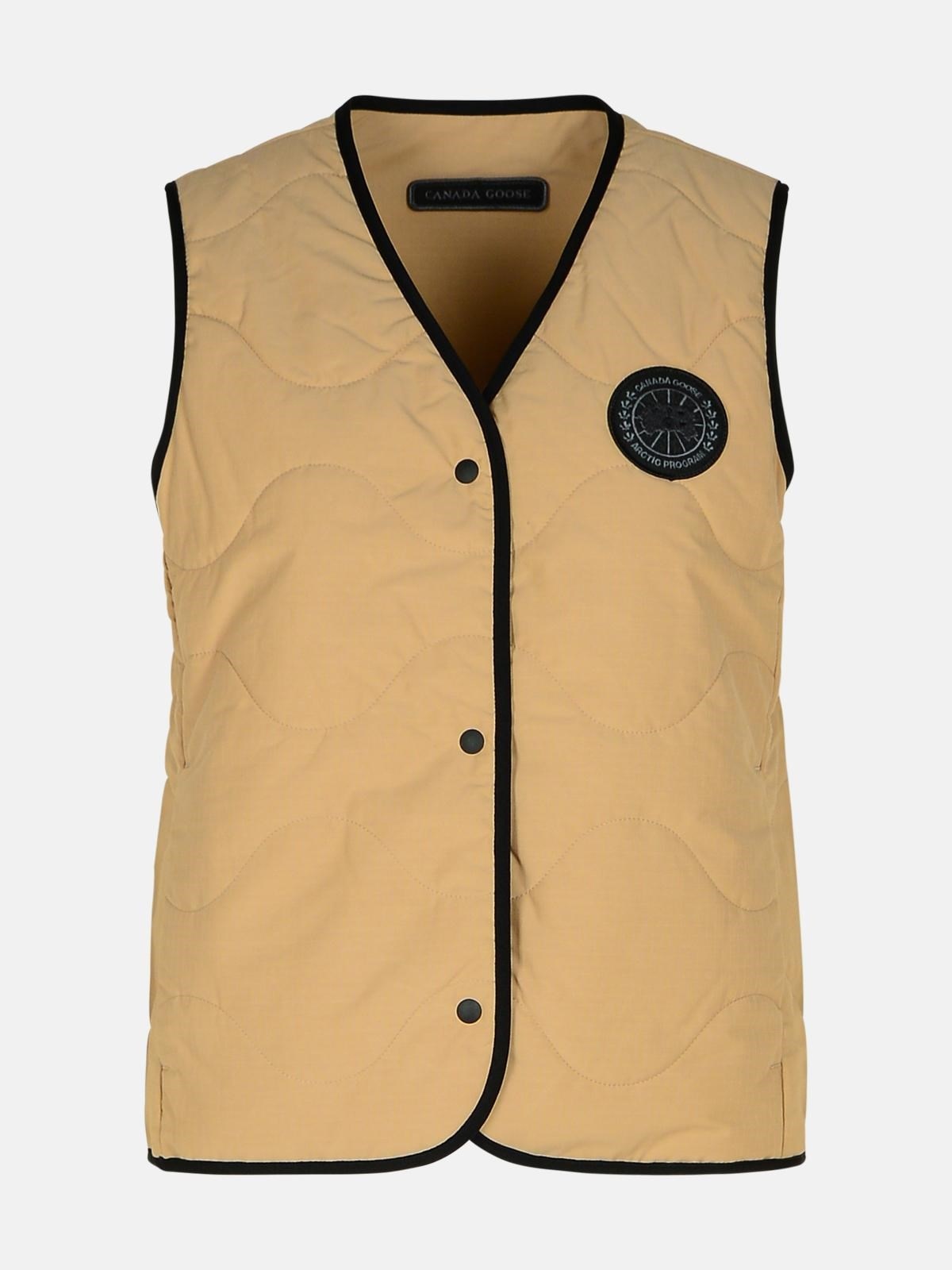 'ANNEX' BEIGE COTTON BLEND VEST - 1