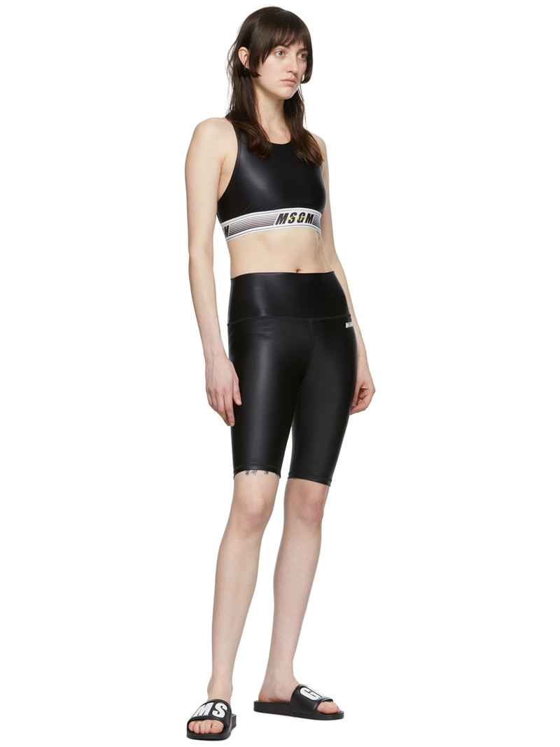 MSGM Black Rubber Slides outlook