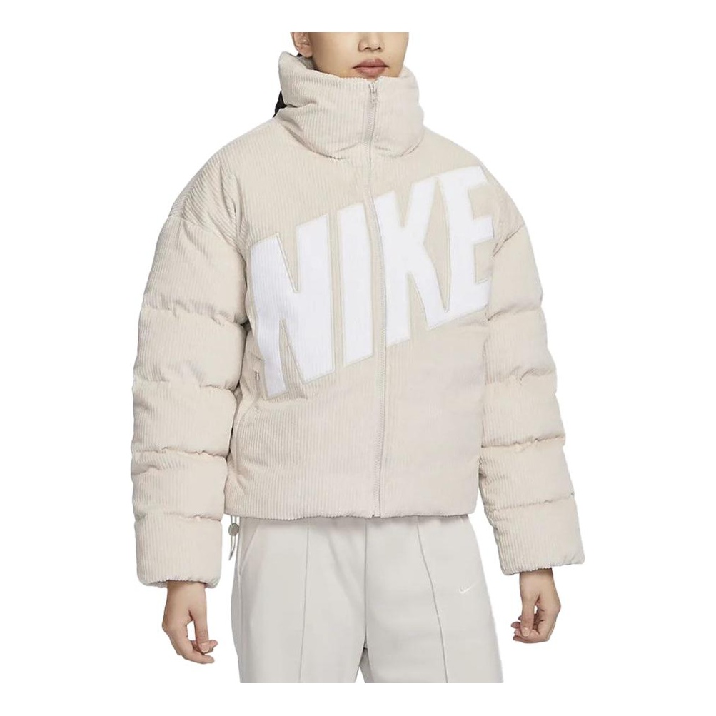 (WMNS) Nike Sportswear Essential Therma-FIT Oversized Corduroy Puffer 'Light Orewood Brown' FD8214-1 - 1