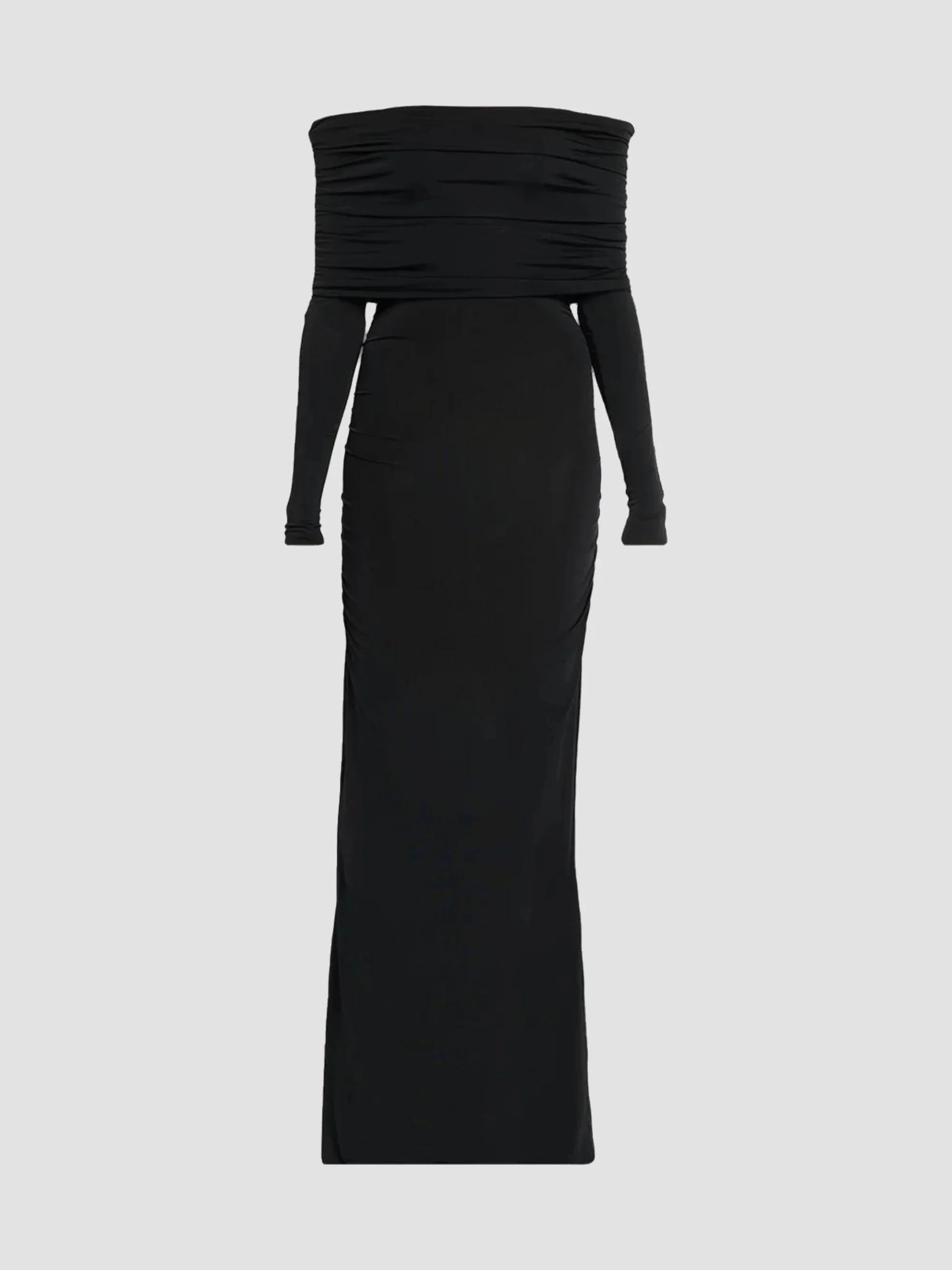 Women's Jersey Off-The-Shoulder Column Gown - Black - 1