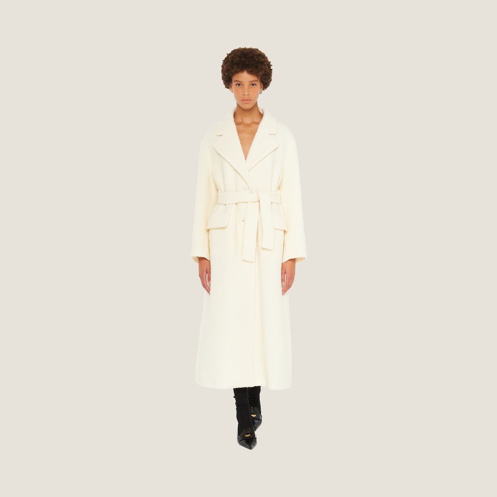Single-breasted bouclé coat - 2