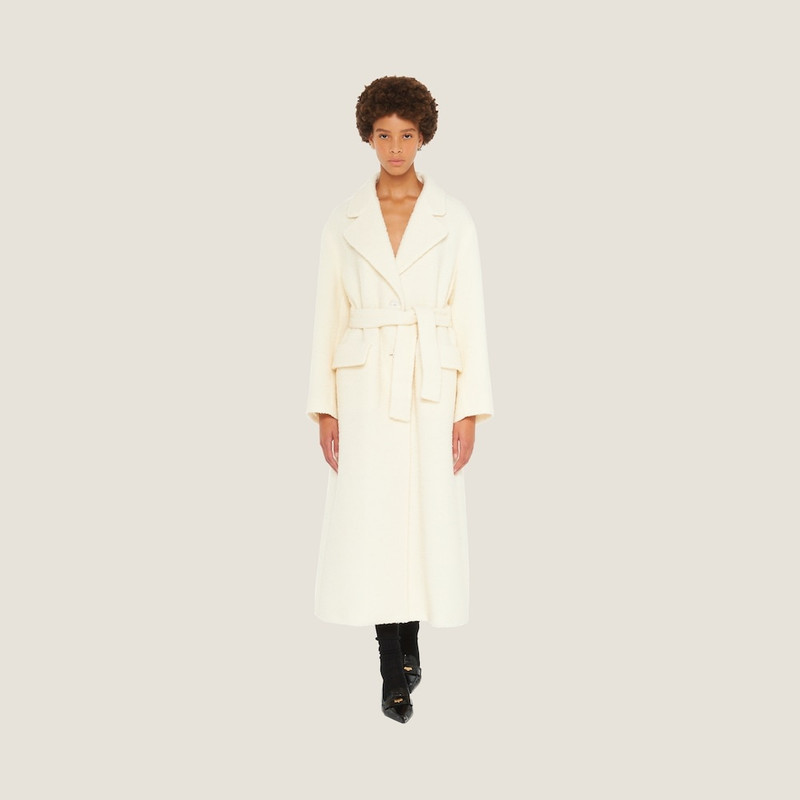 Miu Miu Single-breasted bouclé coat outlook