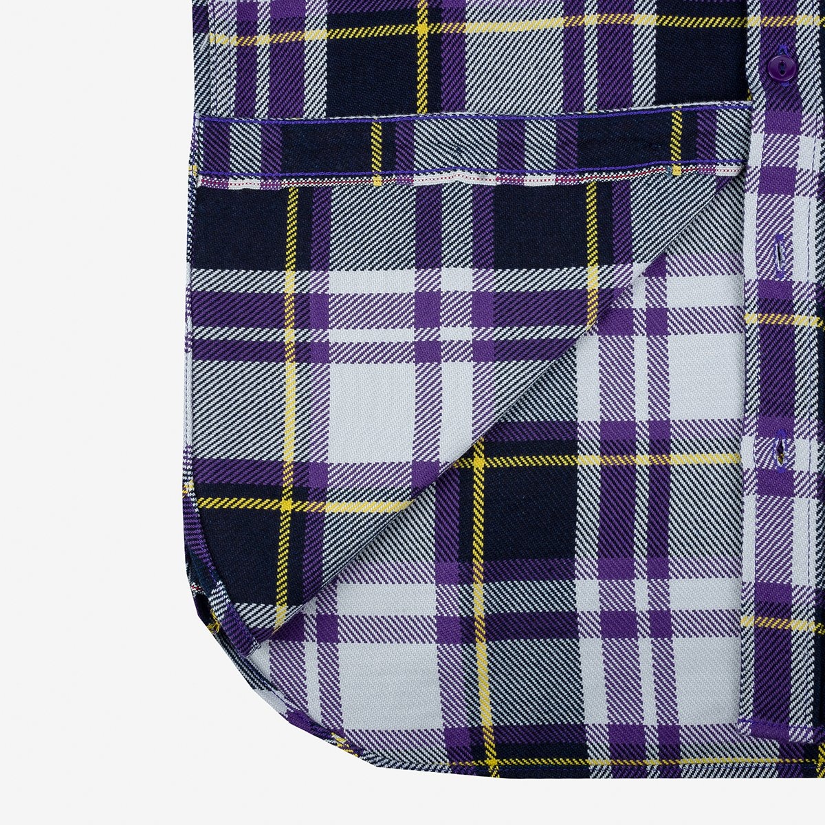 IHSH-382-PUR 9oz Selvedge American Check Work Shirt - Purple - 10