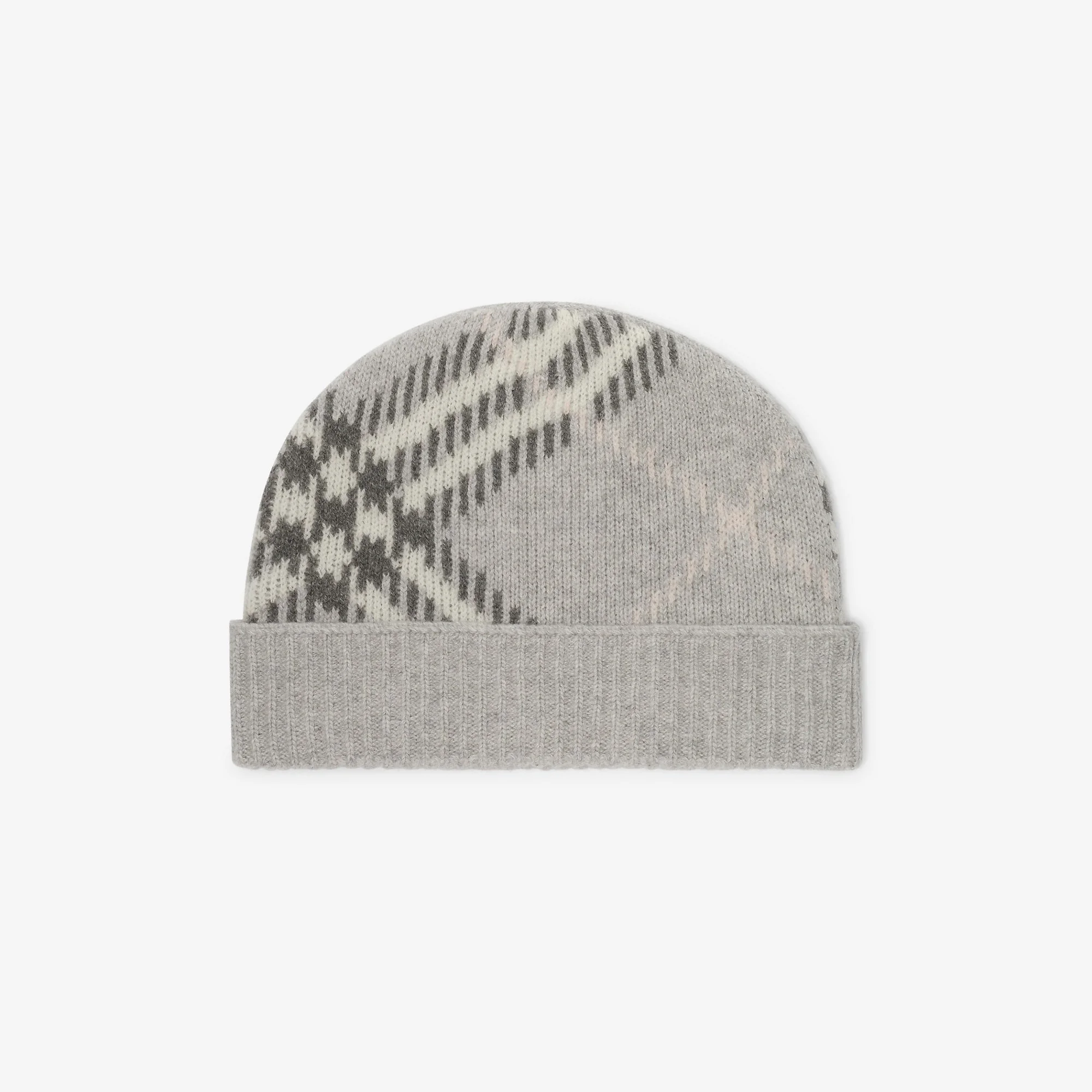Check Cashmere Blend Beanie - 1