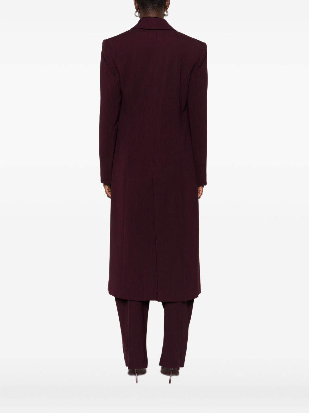 notched-lapel wool coat - 4