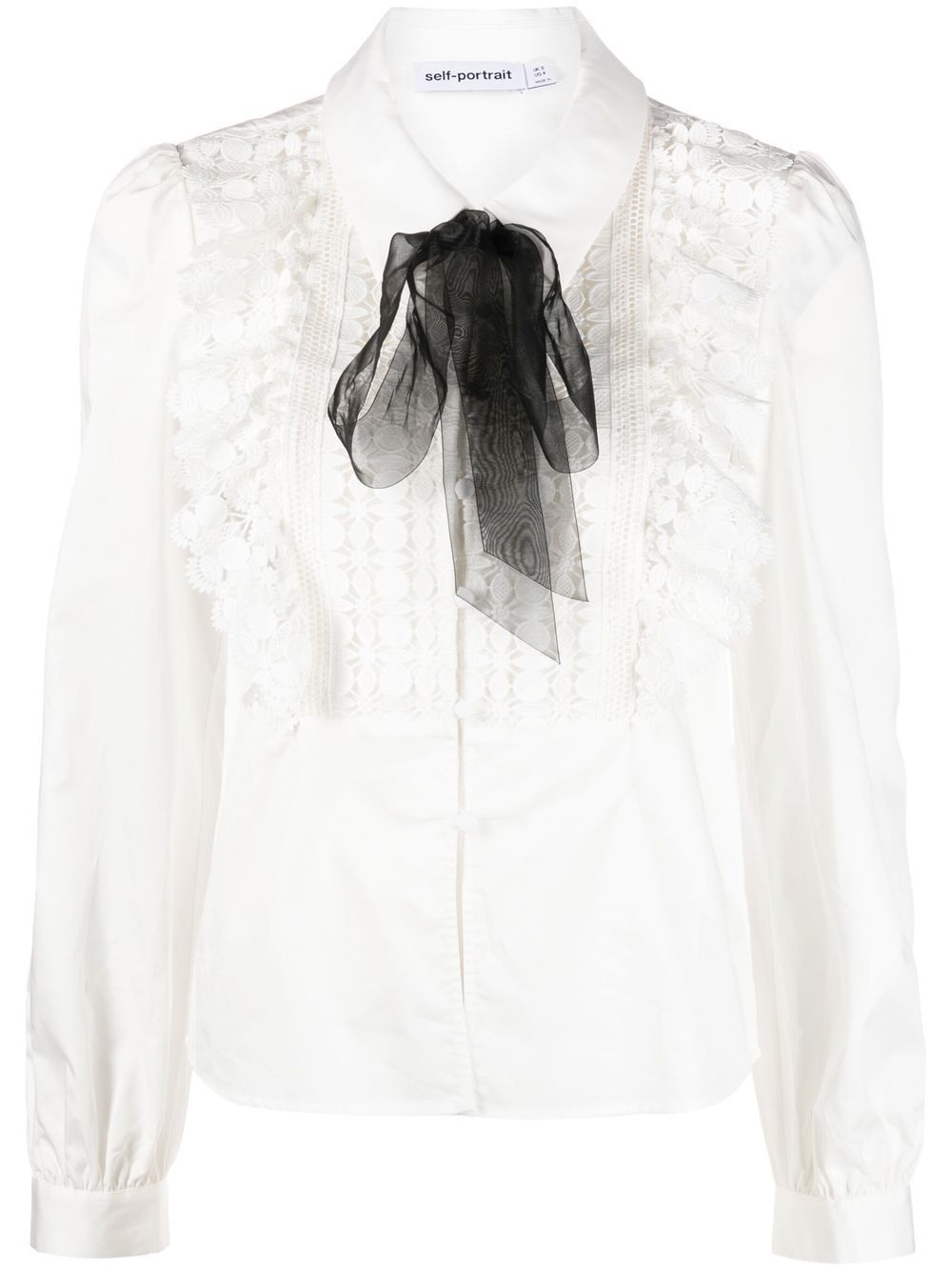 bow-detailing lace shirt - 1