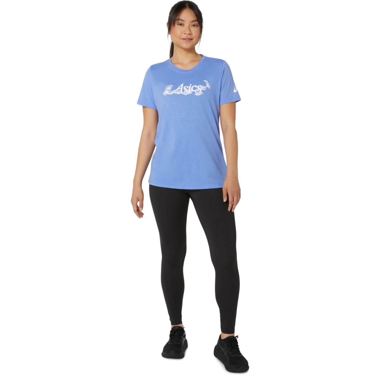 WOMEN'S ASICS FLORAL SLOGAN SHORT SLEEVE TEE - 6