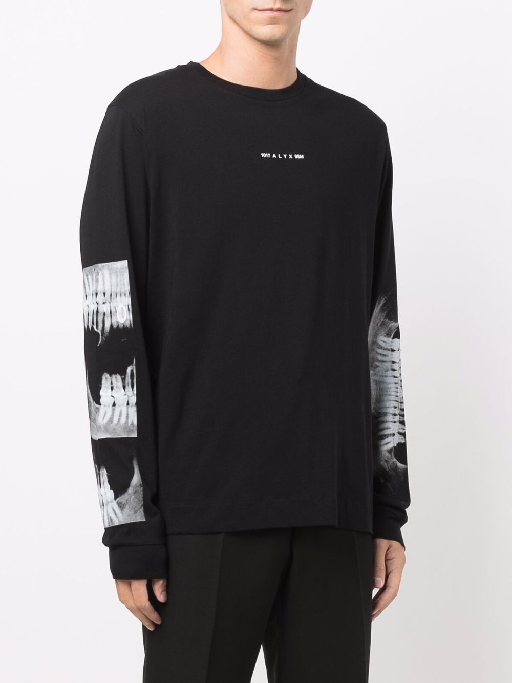 triple print long sleeved T-shirt - 3