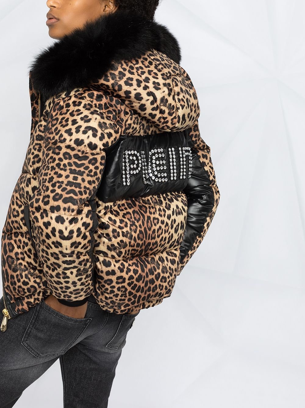 leopard-print puffer jacket - 3