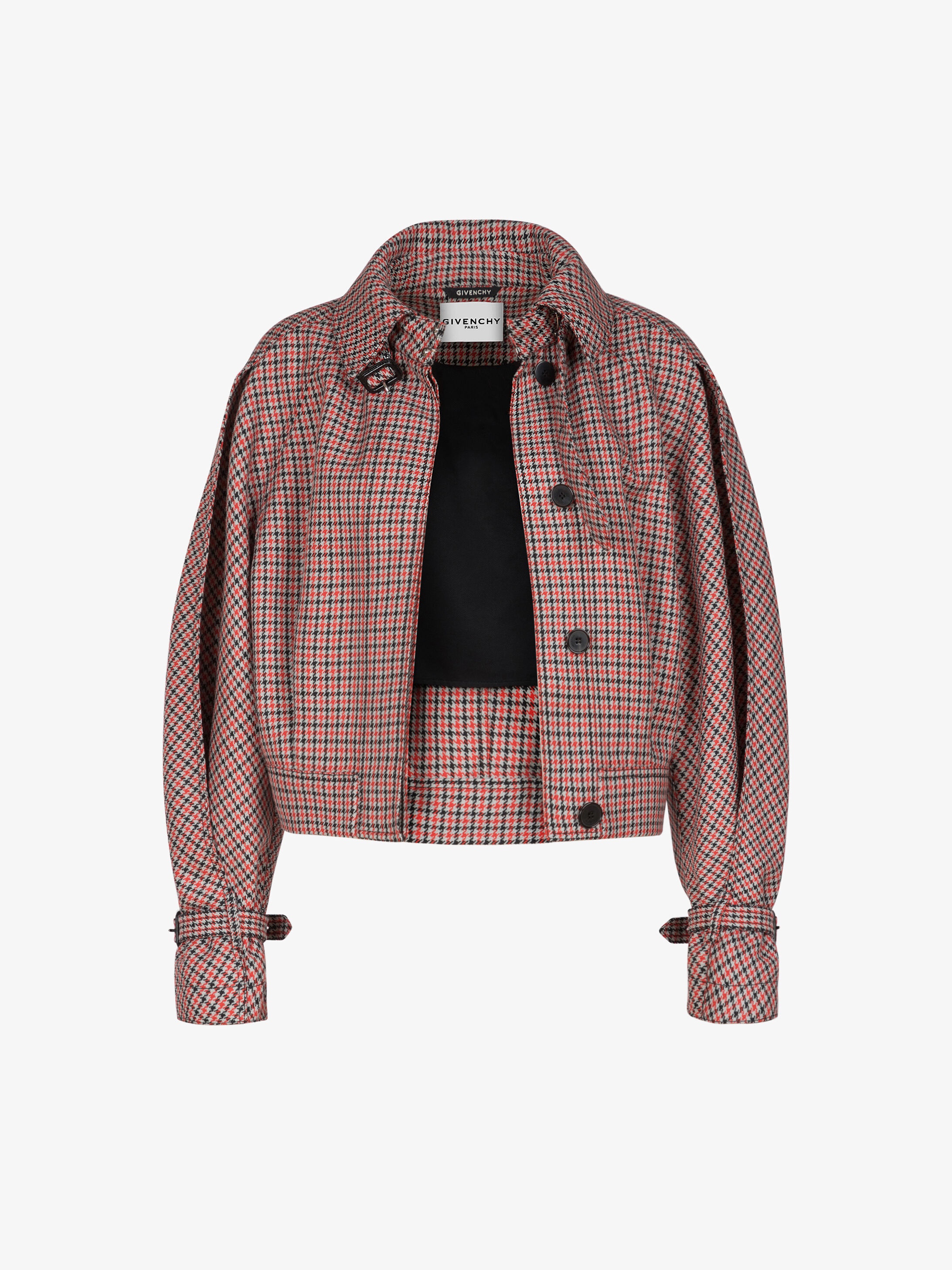 Short trench in houndstooth wool - 5