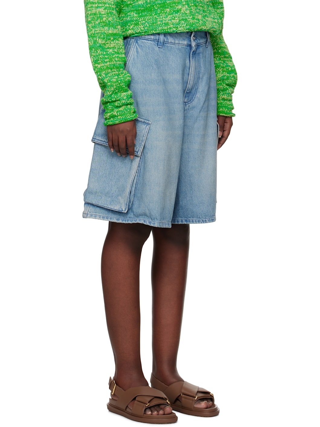 Blue Cargo Denim Shorts - 2
