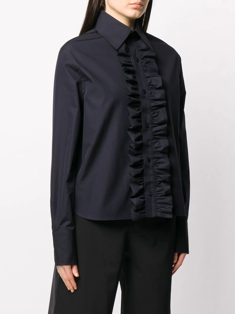 ruffled-detail long-sleeved shirt - 3