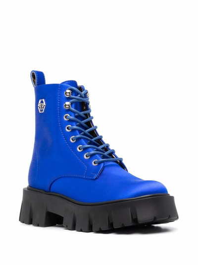 PHILIPP PLEIN Iconic Plein chunky satin boots outlook