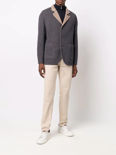 Brunello Cucinelli reversible single-breasted blazer outlook