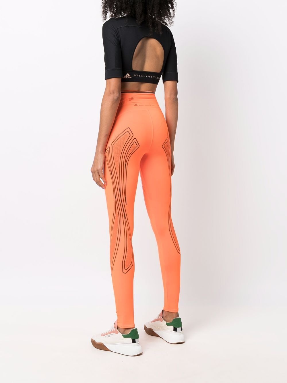 logo-print perforated-panel leggings - 4