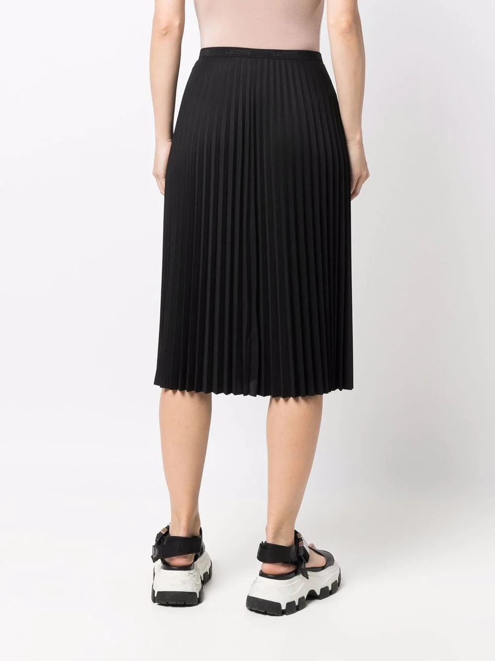 logo-waistband pleated skirt - 4
