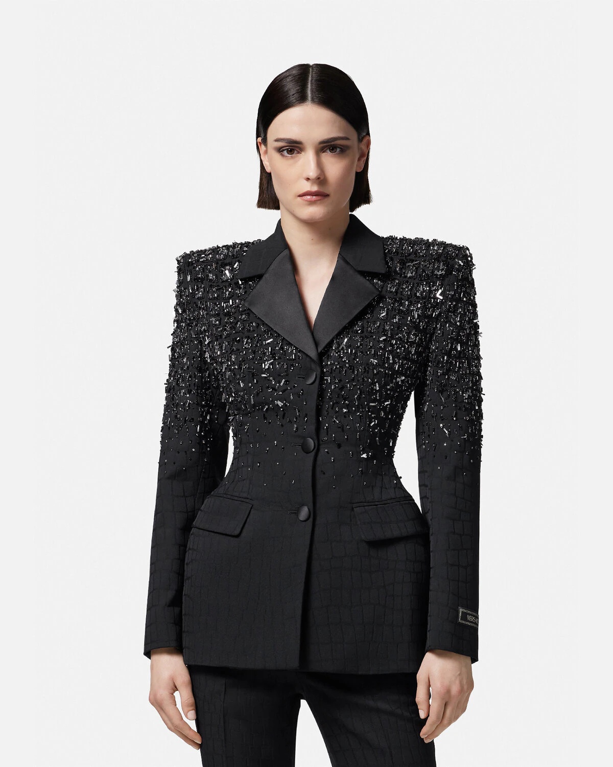 Crystal Croc-Jacquard Blazer - 3