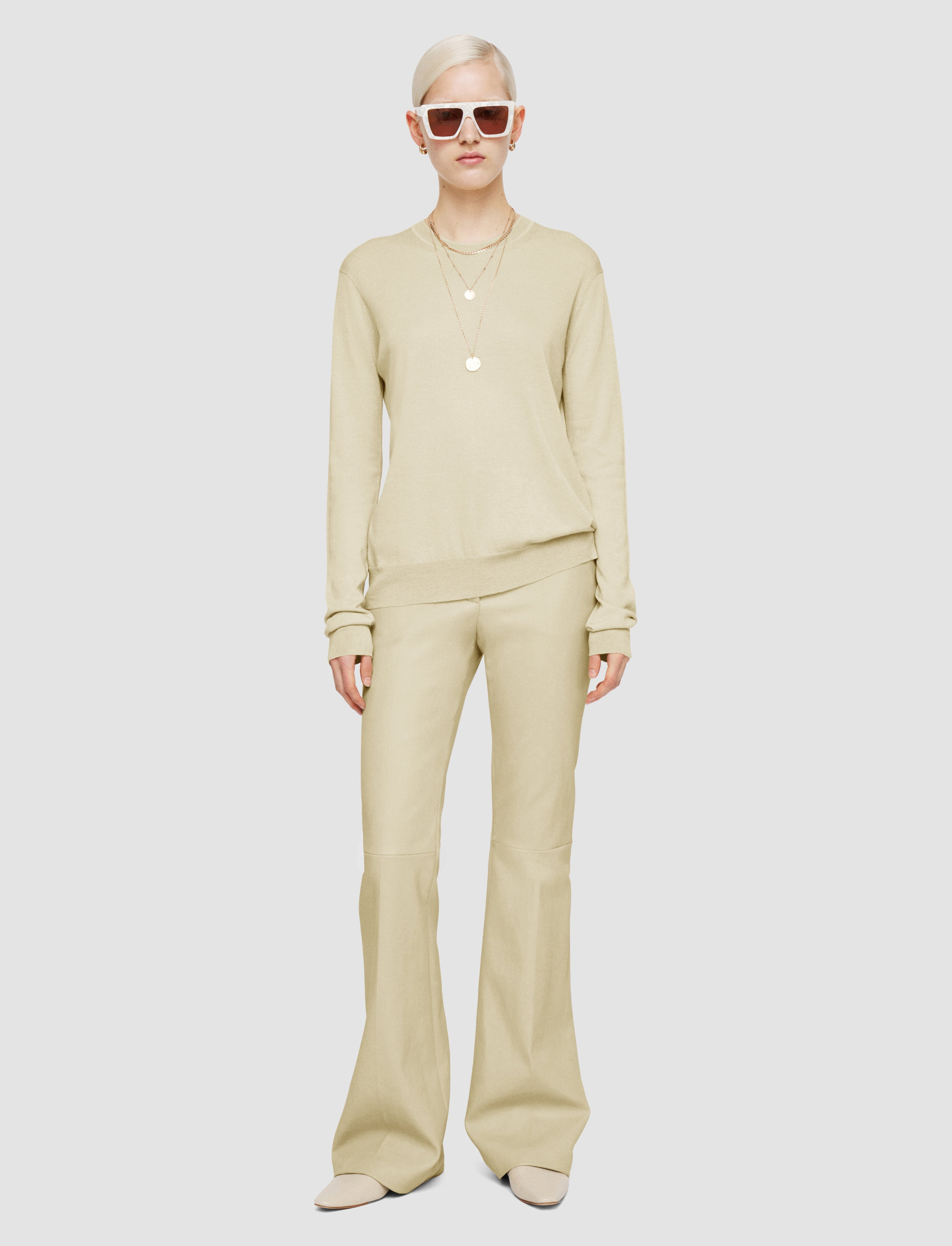 Superfine Cotton Silk Round Neck Jumper - 2