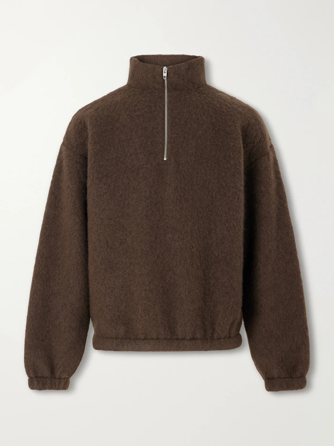 Wool-Blend Brushed Half-Zip Sweater - 1