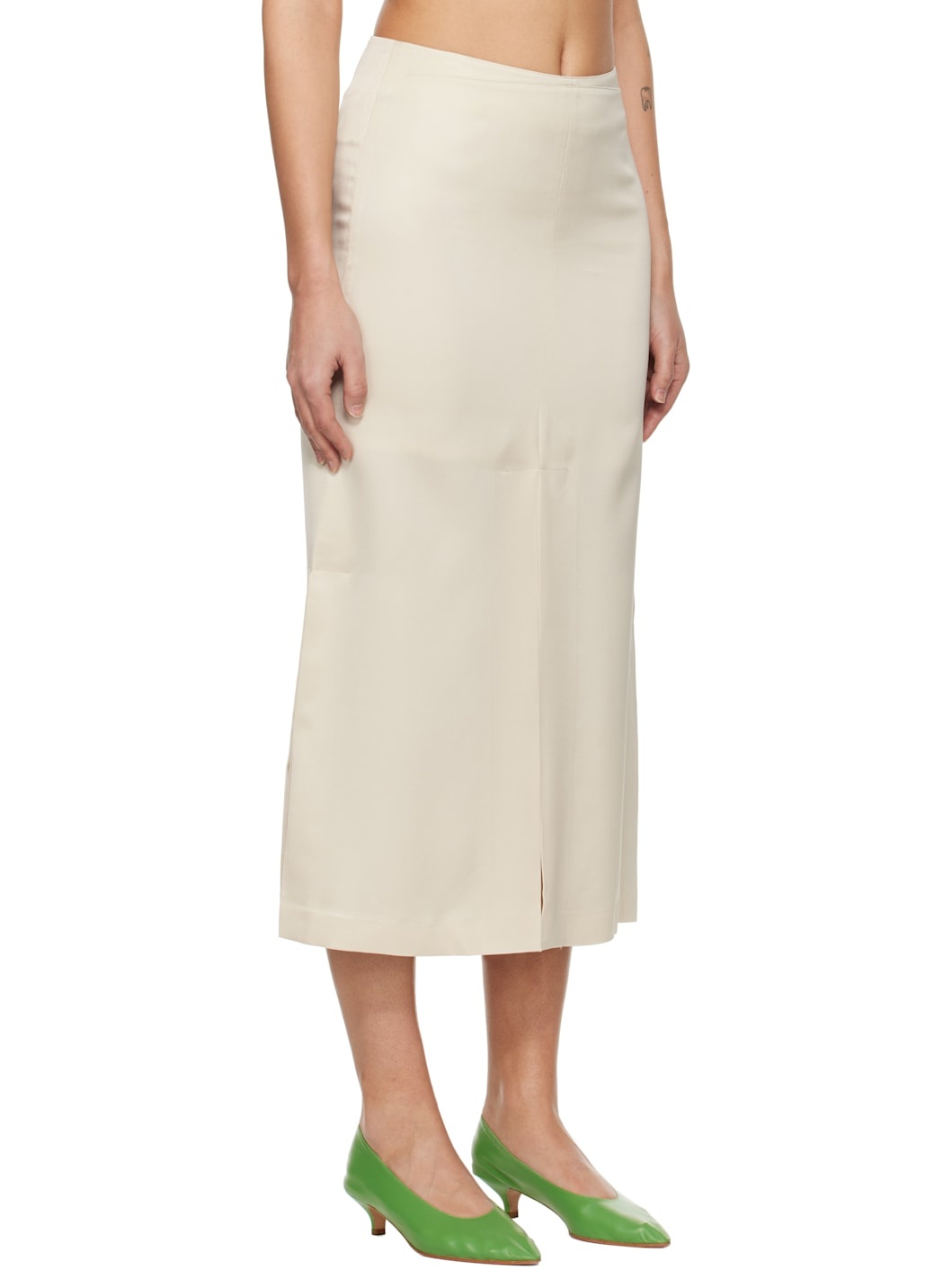 Off-White Front Slit Midi Skirt - 2