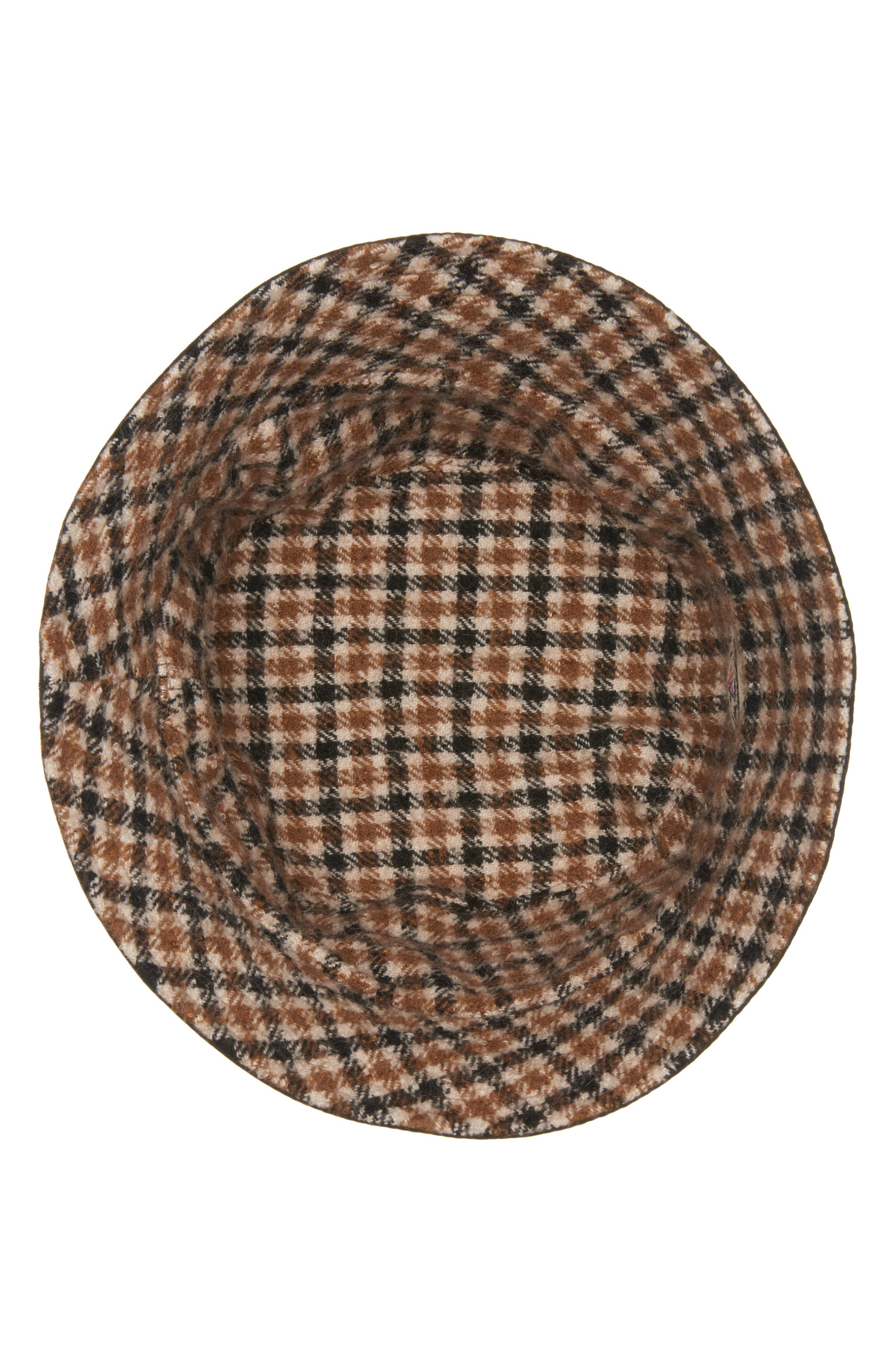 Moncler Reversible Check Logo Patch Bucket Hat in Brown/Beige Check at Nordstrom - 6