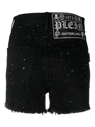 PHILIPP PLEIN logo-patch crystal-embellished shorts outlook