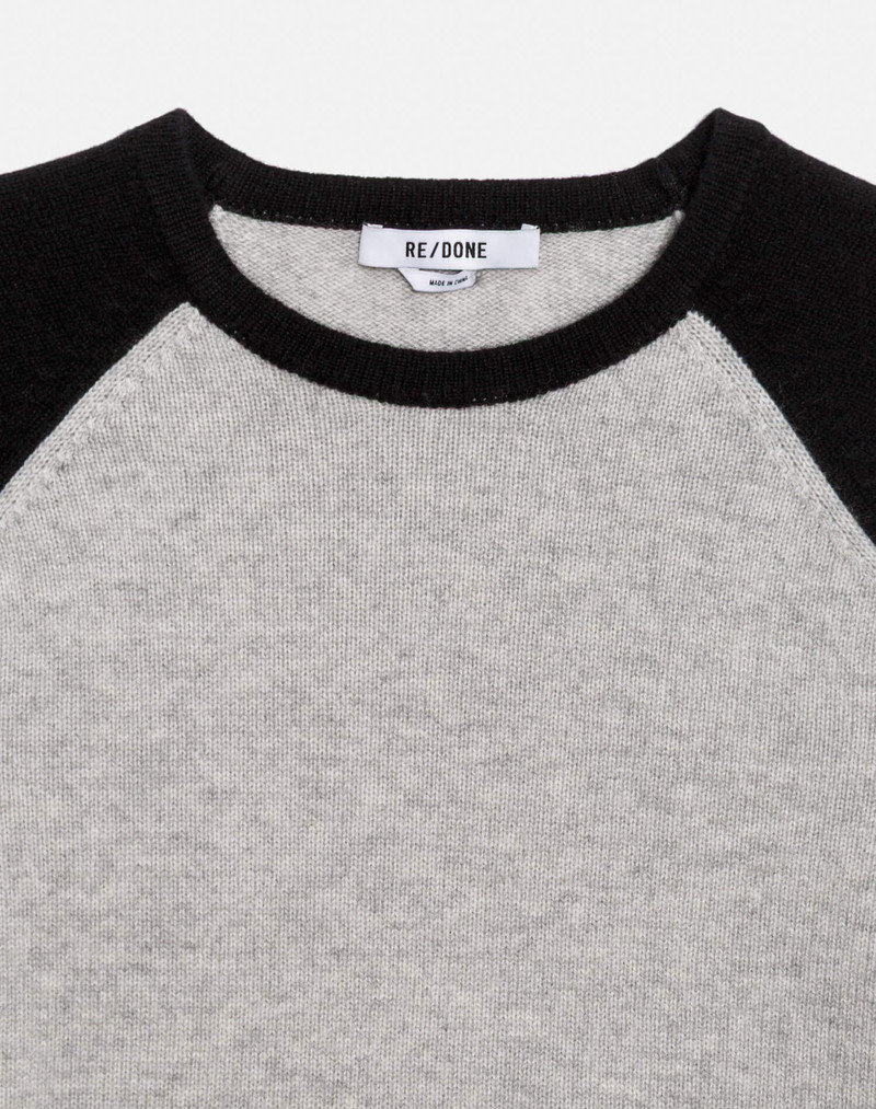 Shrunken Baseball Raglan - Light Heather Grey/Black 5