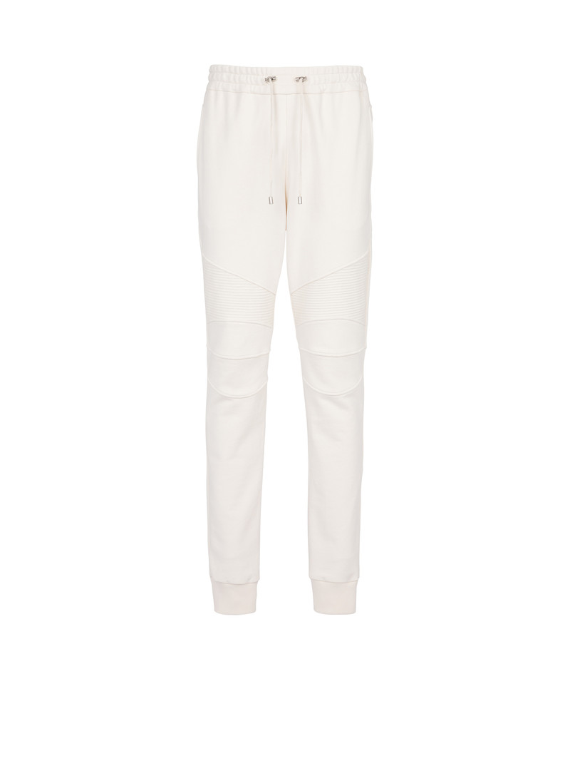 Balmain logo printed cotton jogging bottoms 1
