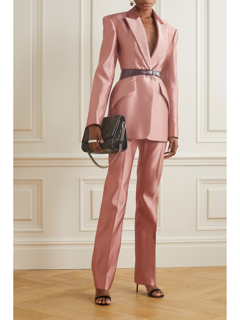 Alexander McQueen Duchesse Silk-satin Straight-leg Pants outlook