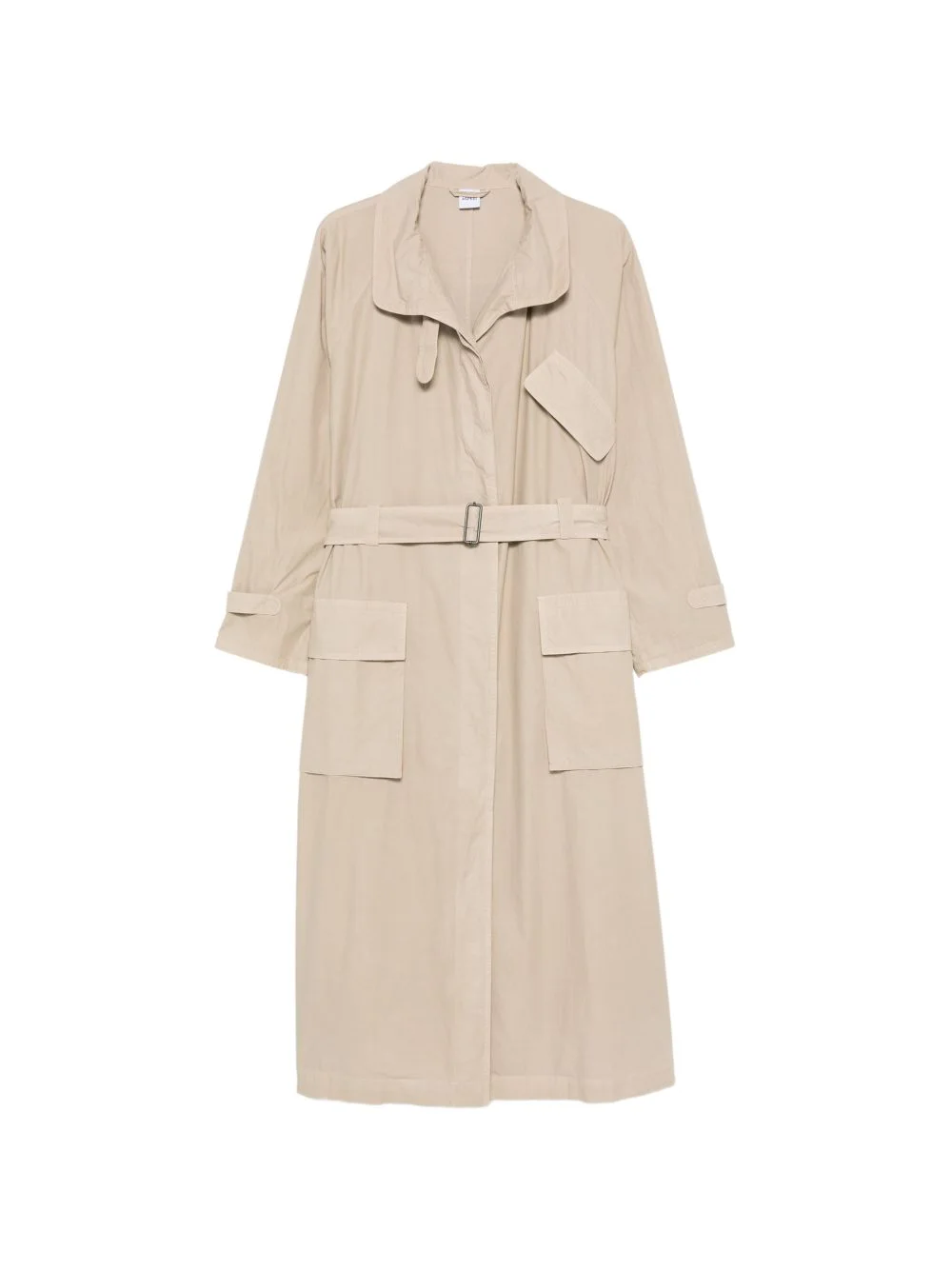 patch pocket belted coat - 1