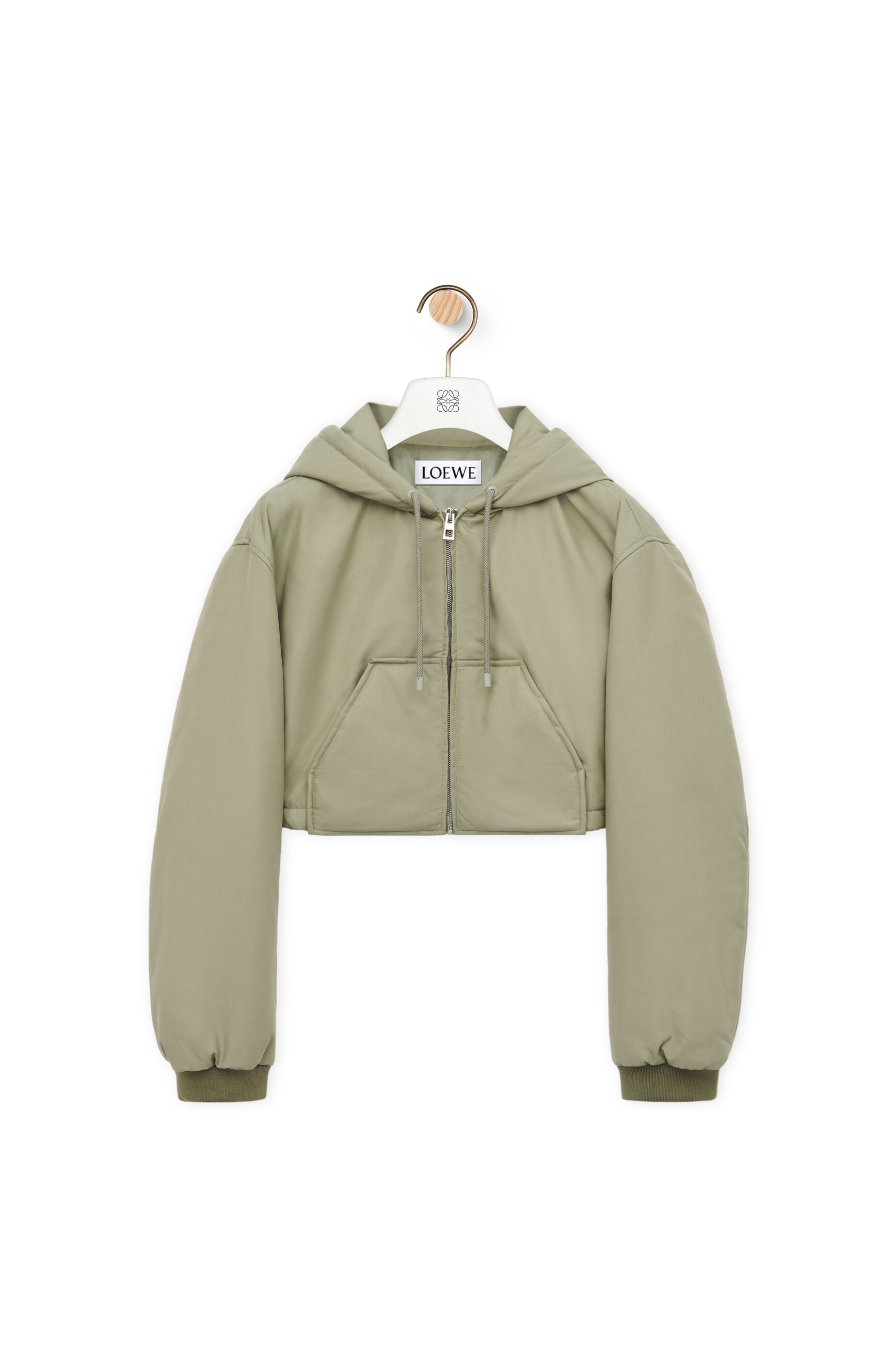 Cropped hooded jacket in cotton blend - 1