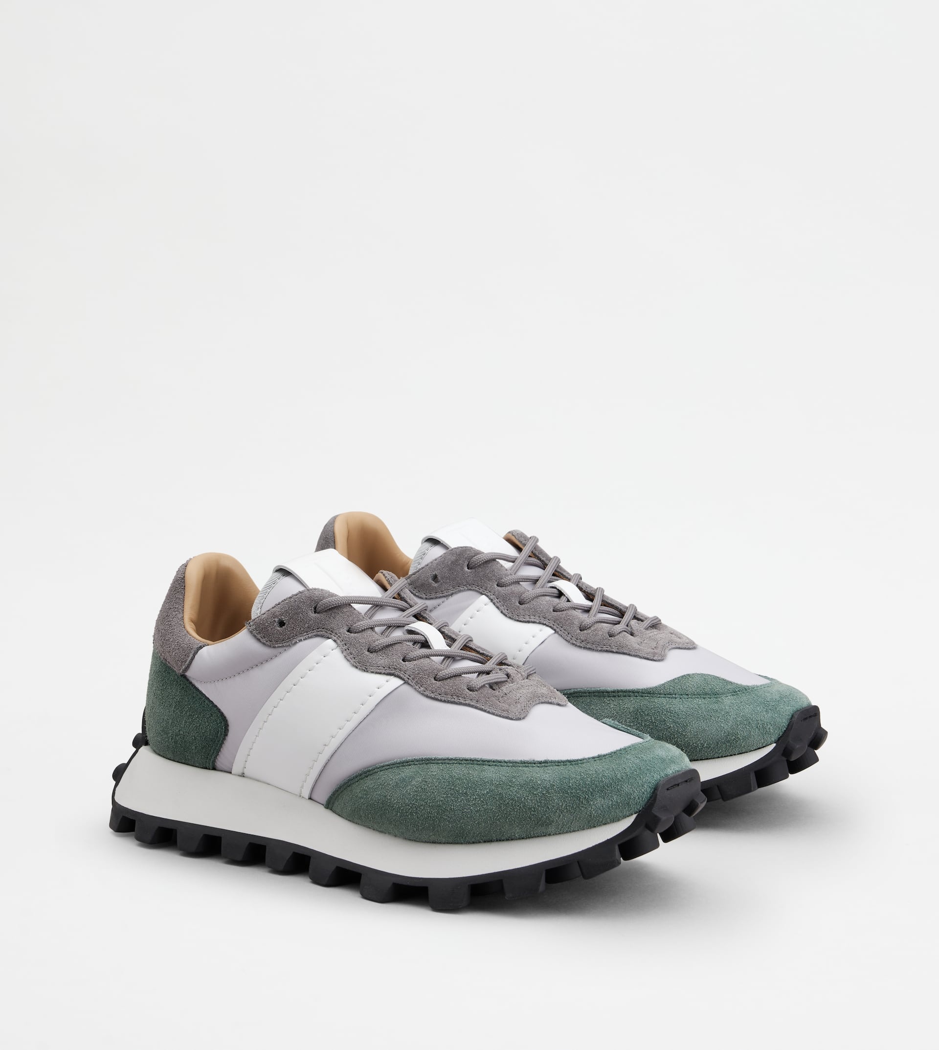 SNEAKERS TOD’S 1T IN SUEDE AND FABRIC - GREEN, GREY, WHITE - 4