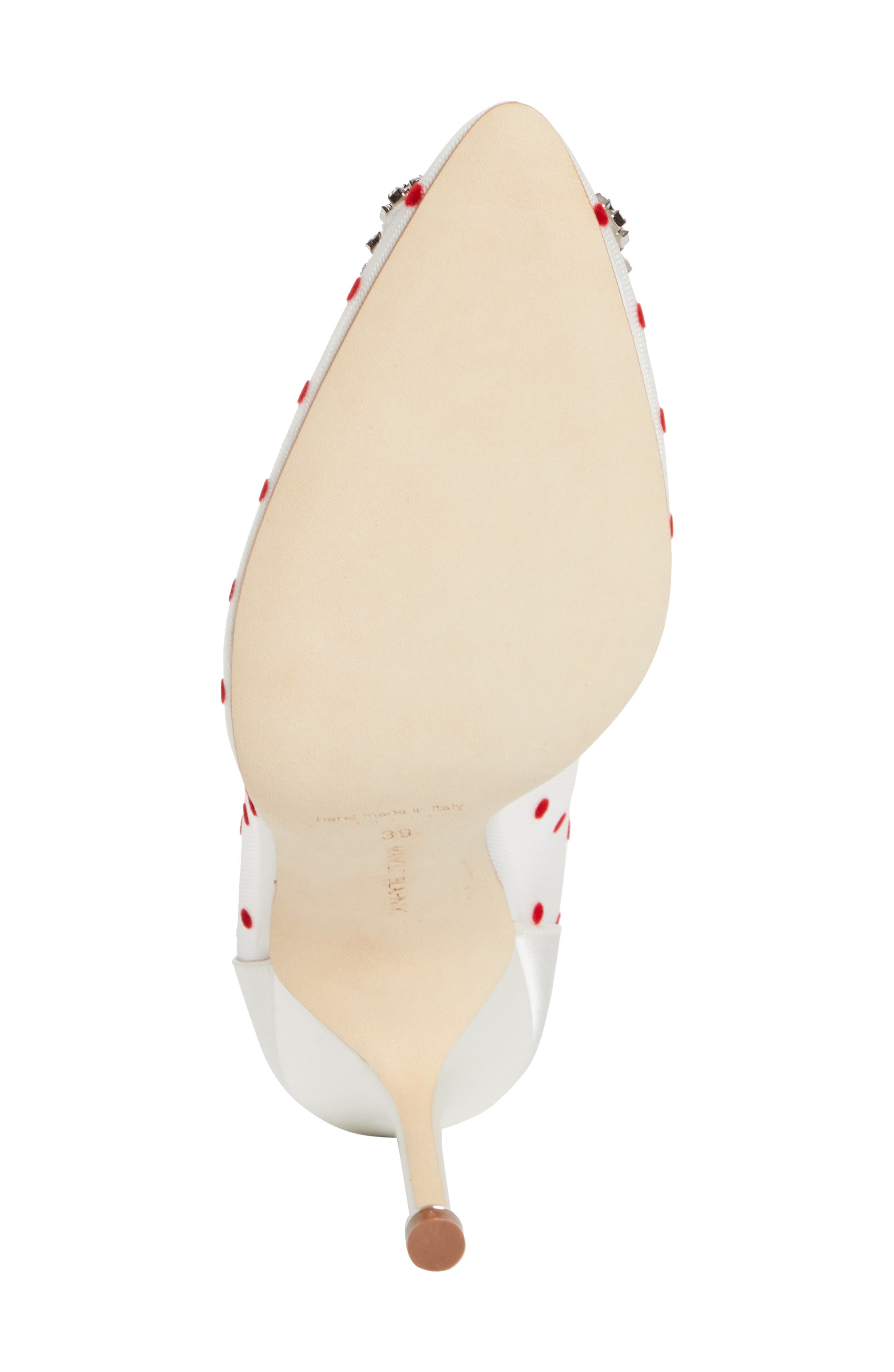 Manolo Blahnik Hangisi Pump in Red/Light Cream at Nordstrom - 6