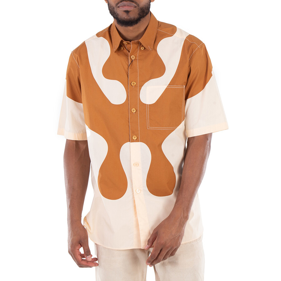 Burberry Abstract Print Short-Sleeve Shirt, Size Large - 1